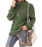 Jouica Women's Winter Long Batwing Sleeve Sweaters Turtle Neck Casual Comfy Pullover Jumpers Tops,Army Green,X-Large