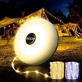 OGERY Camping String Lights, 4 in 1 Quick Storage 32.8FT Rechargeable Tent Lights String with 8 Lighting Modes, Hanging Waterproof Portable LED Lamp for Outdoor Patio Awning Garden Party Essentials