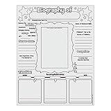 Fun Express Cyo All About Biography Posters - 30 Pieces - Educational and Learning Activities for Kids