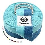 Tumaz Yoga Strap/Stretch Bands [15+ Colors, 6/8/10 Feet Options] with Extra Safe Adjustable D-Ring Buckle, Durable and Comfy Delicate Texture - Best for Daily Stretching, Physical Therapy, Fitness