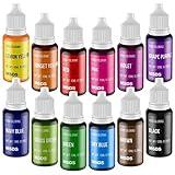 Food Coloring Set - 12 Color Food Grade Vibrant Food Dye Tasteless Liquid Color for Cake Decorating, Baking, Easter Egg, Icing, Fondant, Cooking, Slime Making DIY Supplies Kit - 0.35 Fl. oz (10 ml)/Bottles