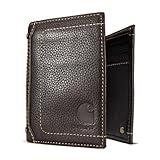 Carhartt Men's Rugged Pebble Leather Wallet, Available in Multiple Styles, Brown (Trifold), One Size