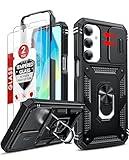LeYi for Galaxy A16-5G Phone Case: Galaxy A16 5G Screen Protector [2 Packs] with Camera Cover, Military-Grade Heavy Duty Protection Cell Android Basic Funda para Samsung Galaxy A 16 5G Phone, Black