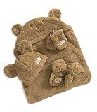 The North Face Baby Campshire Box Set | Includes Hat, Mittens, Bootie Slippers & Wearable Blanket, Packaged in Gift Box, Teddy Brown, 0 Months