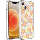 Compatible with iPhone 13 Flower Case,Indie Aesthetic Drawing Flower Power Daisy Hippie Y2K Colorful Floral for iPhone Case Women Girls,Shockproof Soft TPU Indie Case for iPhone