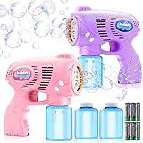 JOYIN 2 Bubble Guns with 2 Bottles Refill Solution, Bubble Machine Gun for Kids, Toddlers, Party Favors, Summer, Outdoors Activity, Wedding, Easter, Birthday Gift