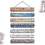 Yookeer Christian Wall Art Office Inspirational Wooden Bible Verses Wall Decor Bedroom Scripture Wall Art Meditation Inspirational Hanging Wood Sign for Kitchen Living Room Women Room(Brown)