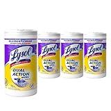 Lysol Dual Action Disinfectant Wipes, Multi-Surface Antibacterial Scrubbing Wipes, For Disinfecting and Cleaning, Citrus Scent, 75ct (Pack of 4), Packaging May Vary