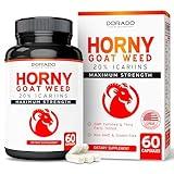 Horny Goat Weed For Men and Women - [20% Icariins Max Strength] - Stamina, Endurance, Circulation, Joint & Back Support - Maca Root, Ginseng, Yohimbine, Tribulus, L-Arginine - USA Made - 60 Count