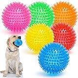 VITEVER 3.5” Squeaky Dog Toy Balls (6 Colors) Puppy Chew Toys for Teething, BPA Free Non-Toxic, Spikey Dog Balls for Medium, Large & Small Dogs, Durable Toys for Aggressive Chewers