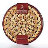 Zalatimo Sweets Since 1860, 100% All Natural Assorted Baklava, Slightly Sweet Baklava in Round Metal Gift Tin, No Preservatives, No Additives, No Corn Starch, No Syrups! 2.2Lbs