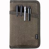 Tintris Journal Cover for Field Notes Notebooks Moleskine Cahier 3.5 x 5.5 with zipper pen holder, Water Resistant Pocket Notebook Cover for Journal Notebook planner, Classy Waxed Canvas, Olive