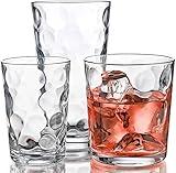 Home Essentials & Beyond Glassware Set 18 Piece Mixed Drinkware. Set of 6 Glass Tumblers 17 oz., Set of 6 Rock 13 oz. and Set of 6 Juice 7 oz Glass Cups Drinking Glasses.