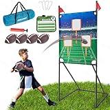 GOODLYSPORTS Football Game-Football Toss Game with 4 Footballs+Football Throwing Target with Huge 66" Football Target-Football Toss-Football Target Practice for Kids+Football Gifts for Boys 8-12