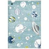 SAFAVIEH Carousel Kids Collection Area Rug - 10' x 14', Teal & Ivory, Non-Shedding & Easy Care, Ideal for High Traffic Areas for Boys & Girls in Playroom, Nursery, Bedroom (CRK103J)