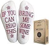 The ONLY GIFT WORTH GIVING Wine Gifts for Women- Wine Socks for Women Funny - If You Can Read This Bring Me Some Wine - Wine Drinker Gifts for Women