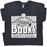 L - King Book Store Shirt Cool Occult Tshirts HP Lovecraft Gothic Horror Weird Graphic Tee Emo Stephen Novel Edgar Allan Poe Black