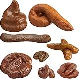 Boao 8 Pcs Fake Poop Fake Dog Poop Toy Realistic Fake Turd Adult Gags and Practical Joke Toys Fake Poo Shit for Halloween April Fools' Day Prank Party Supplies(Multiple Shape)