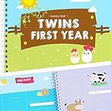 Twins First Year Memory Book | A Gorgeous Baby Keepsake Journal to Cherish Your Twin's Milestones | Great Gift, Includes Many Sections for Every Memory | Twins Baby Items That You'll Love