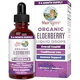MaryRuth Organics Elderberry Syrup | USDA Organic | Sugar Free Immune Support Supplement for Adults & Kids, Ages 1 | Vegan, Non-GMO, Immune Boosters, Clean Label Project Verified | 1 Fl Oz