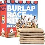 Shop Square Potato Sack Race Bags, 23x40 - Set of 6, Fun Burlap Sacks for Kids & Adults, Perfect for Field Day, BBQs, Picnics, Parties & More