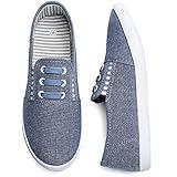kufeiti Women's Canvas Slip On Shoes Sneakers for Women Fashion Comfortable White Black Elastic Sneakers for Women (7, Denim, Numeric_7)