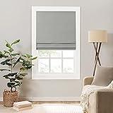 Eclipse Lane Cordless Roman Shades for Windows, Room Darkening, 27 in Wide x 64 in Long, Noise Reducing and Energy Efficient Window Treatments for Living Room, Bedroom or Office, Grey