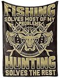 Hunting Gifts for Men Blanket Throw - Gifts for Hunters Dad Kids Women Birthday Christmas - Hunter Fishing - Gifts for Fisherman, 50" x 65"