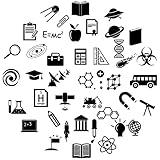ANFRJJI Science Wall Sticker - PVC Removable Wall Decal with Chemistry, Space, Genes, Relativity, Physics and Solar System -effect 36"x 36" - Educational and Fun Wall Art for School and Science