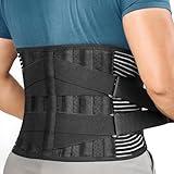 FREETOO Back Braces for Lower Back Pain Relief with 6 Stays, Breathable Back Support Belt for Men/Women for work , Anti-skid lumbar support belt with 16-hole Mesh for sciatica(L)