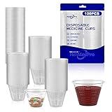 ReliMedPro Disposable Medicine Cups Graduated, Bulk Pack of 100, 1 oz (30ml) Small Plastic Measuring Cup for Liquid Medication, Paint, epoxy, Pill and Resin.