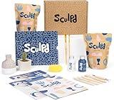 Sculpd Pottery Starter Kit - Complete Air Dry Clay Beginner Set for 2 Adults: Includes Sculpting Tools, Gloss Varnish, Paint Brushes, Guide, Video Tutorials & More - Date Night Gift, Arts Crafts Hobby