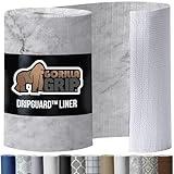 Gorilla Grip DripGuard Drawer and Shelf Liner for Cabinet, Slip Resistant Non Adhesive Protection for Kitchen, BPA Free Smooth Surface Plastic Liners for Cabinets, Bathroom Drawers, 12x20, Marble