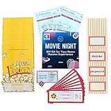 Deluxe Movie Night Décor DIY Kit - Concession Stand Decorations, Movie Tickets, Popcorn Bags, Trivia Cards and More (28 piece)