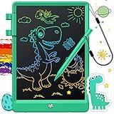 FLUESTON LCD Writing Tablet, Doodle Board Toys Gifts for 3-8 Year Old Girls Boys, 10 Inch Colorful Electronic Board Drawing Pad for Kids, Gifts for Toddler Educational Learning Travel Birthday, Green