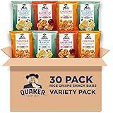 Quaker Rice Crisps, Gluten Free, 3 Flavor, Single Serve, 0.67, Savory Variety Pack, 20.1 Oz,Pack of 30