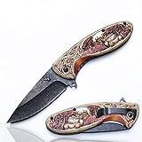 Generic Outdoor Survival Folding Blade Knife - Fruit Utility Assisted Knife - 3.5" Stainless Steel Blade - Deer Antler Handle - Perfect for Hunting, Camping, Hiking