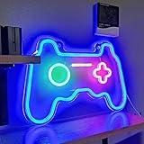 SOLIDEE Led Dimmable Neon Signs Wall Decorations For Living Room|Bedroom Gamepad Controller Shape Lights Game Room Decor Accessories Cool Teen Boys|Girls|Kids Gamer Gifts