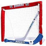 Franklin Sports NHL Kids Mini Hockey Set - Includes 1 Knee Hockey Goal - 2 Mini Hockey Sticks + 2 Foam Balls - Indoor Toy Mini Hockey Goal + Sticks Set,Red