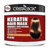 CRISTALBOX Keratin Hair Mask,Keratin Hair Treatment 250g Hair Mask for Dry Damaged Hair,Hair Treatment Mask Deep Repair Damage Hair Root,Natural Deep Conditioner Hydrating Hair Masque