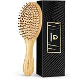 GAINWELL Bamboo Hair Brush for Hair Growth, Natural Bamboo Bristles Detangling Wooden Paddle Hairbrush for Massaging Scalp, for Women Men and Kids, for All Hair Types, with Ergonomic handle