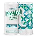 Amazon Brand - Presto! Flex-a-Size Paper Towels, Huge Roll, 2 Count