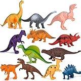 Kids Dinosaur Figures Toys, 7 Inch 12 Pack Jumbo Plastic Dinosaur Playset, STEM Educational Realistic Dinosaurs Figurine for Boys Girls Toddlers