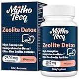 2300 MG Zeolite Detox Capsules - Activated Charcoal & Bentonite Clay, Highly Absorbable Full Body Detox, Liver & Gut Detox Cleanse, Zeolite Clinoptilolite for Heavy Metal Detox （90 Capsules）