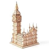 Rolife 3D Wooden Puzzles for Adults Kids Big Ben -220 Pieces 3D Puzzle Wood London Architecture Model Craft Kits Birthday Gift for Teens/Adults Desk Decor