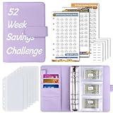 AIERSA 52 Week Money Saving Challenge Binder Envelopes Kit, Reusable A6 Budget Binder Book Organizer for 52 Weeks $1378 $5200 $10000 Cash Stuffing, Budgeting, Money Saving Box Replacement