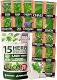 HOME GROWN 15 Culinary Herb Seeds 4,500+ Heirloom 𝗡𝗢𝗡-𝗚𝗠𝗢, 𝗨𝗦𝗔-𝗦𝗢𝗨𝗥𝗖𝗘𝗗 High Germination Rate, for Planting Indoor Hydroponic Outdoor, Gardening Gifts for Women Men, Mothers Day Gifts