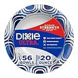 Dixie Ultra, Large Paper Bowls, 20 Oz, 56 Count, Microwave Safe, Compostable, Disposable Bowls Great For Breakfast, Lunch, And Dinner Meals