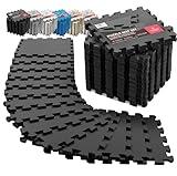 Gym Flooring Set - Interlocking EVA Soft Foam Floor Mat, 18 Pieces Puzzle Rubber Tiles Protective Ground Surface Protection, Play Workout Exercise Mats Underlay Matting Sports Pool Home Fitness Garage