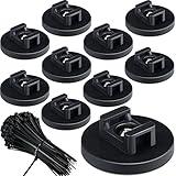Yookeer Magnetic Zip Tie Mount Multipurpose Cable Holder Magnets Magnetic Wire Management Bases with Heavy Duty Zip, Mount Nylon Cable Ties in Total(60 Pieces,43 mm)